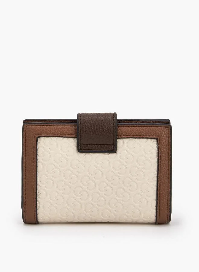 سيليست Monogram Embossed Wallet with Snap Button Closure